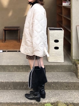「GRL（グレイル）のチェーンフラップショルダーバッグ（ショルダーバッグ）」を使った、rupyoさん（レディース・157cm）の冬コーディネート