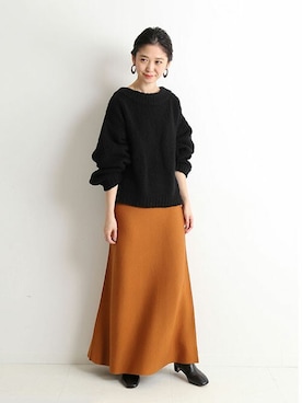 「SLOBE IENA（スローブイエナ）の【ROVERETO/ロベレート】スクエアステッチブーツ◆（ブーツ）」を使った、tsugumiさん（レディース・160cm）の秋コーディネート