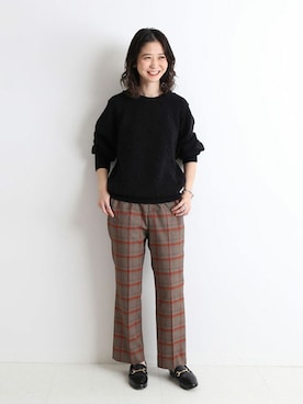 「SLOBE IENA（スローブイエナ）のアイテム（ローファー）」を使った、tsugumiさん（レディース・160cm）の秋コーディネート