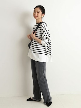 「パネルボーダー」｜tsugumiさん（レディース・160cm）の冬コーディネート