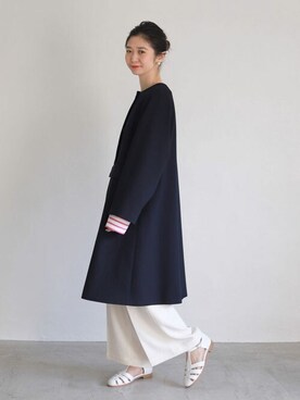 「Aラインコート」｜「アイテム（その他アウター）」を使った、tsugumiさん（レディース・160cm）の冬コーディネート