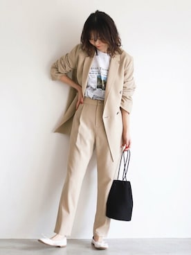 「ミックススタイル」｜「アイテム（その他アウター）」を使った、tsugumiさん（レディース・160cm）の春コーディネート