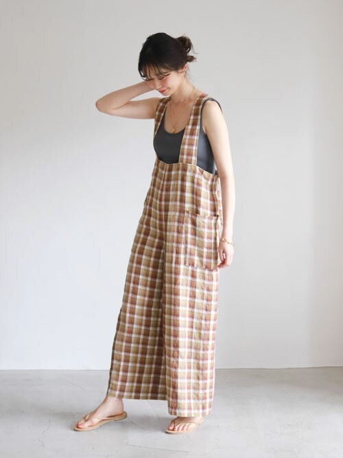 SLOBE IENA（スローブイエナ）の「リネン混オールインワン【手洗い可能