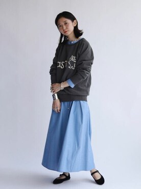 「スローブイエナ」｜「アイテム（スウェット）」を使った、tsugumiさん（レディース・160cm）の秋コーディネート