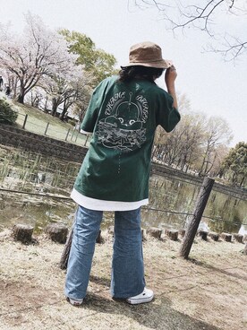 「坩堝（ルツボ）のアイテム」を使った、　MeGさん（レディース・154cm）の夏コーディネート