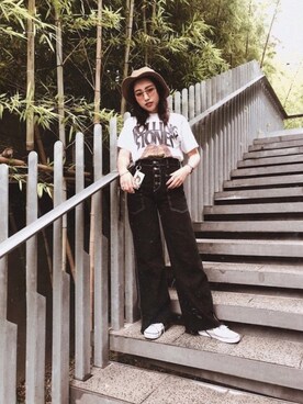 「FUJIROCKEEN」｜　MeGさん（レディース・153cm）の夏コーディネート