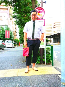「HUGO BOSS（ヒューゴボス）のアイテム（スリッポン）」を使った、kenjiMさん（メンズ・175cm）の秋コーディネート