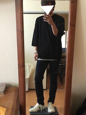 「CONVERSE（コンバース）のCONVERSE コンバース ONE STAR(A) 32340280 OX *WHITE/BLACK （スニーカー）」を使った、らしーさん（メンズ・170cm）の春コーディネート