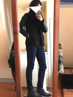 「HALB（ハルプ）のアイテム（ファッション雑貨）」を使った、らしーさん（メンズ・170cm）の冬コーディネート