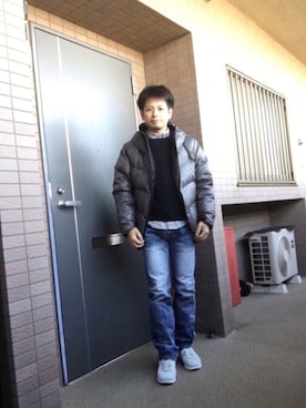 「tk.TAKEO KIKUCHI（ティーケータケオキクチ）のアイテム（ダウンジャケット/コート）」を使った、ノーリンさん（メンズ・165cm）の冬コーディネート