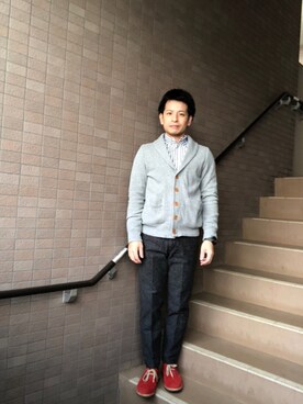 「JUNMEN（ジュンメン）のアイテム（トップス）」を使った、ノーリンさん（メンズ・165cm）の冬コーディネート