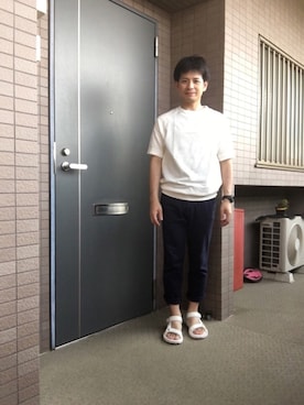 「アイテム（ベルト、ブルー系）」を使った、ノーリンさん（メンズ・165cm）の春コーディネート