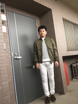 「URBAN RESEARCH（アーバンリサーチ）のアイテム（ミリタリージャケット）」を使った、ノーリンさん（メンズ・165cm）の秋コーディネート