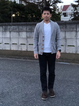 「JUNMEN（ジュンメン）のアイテム（トップス）」を使った、ノーリンさん（メンズ・165cm）の秋コーディネート