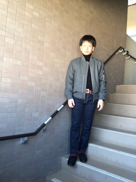 「THE SOX（ザ ソックス）のアイテム」を使った、ノーリンさん（メンズ・165cm）の冬コーディネート