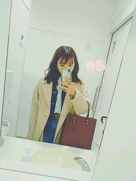 「JEANASIS（ジーナシス）のアイテム（バレエシューズ）」を使った、あすちんさん（レディース・154cm）の春コーディネート
