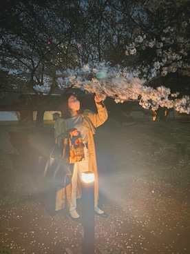 「花見コーデ」｜「アイテム（パンツ）」を使った、あすちんさん（レディース・153cm）の春コーディネート