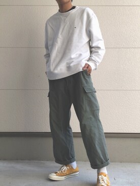 「TOMMY HILFIGER（トミーヒルフィガー）のアイテム（スウェット）」を使った、そーまさん（メンズ・174cm）の春コーディネート