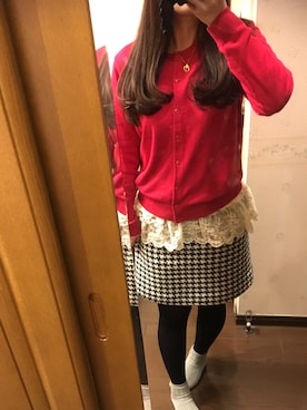 「2月WEARバレンタインカラー(赤or茶)」｜nanaさん（レディース・155cm）の冬コーディネート