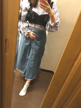 「お買い物」｜「アイテム（キャミソール）」を使った、nanaさん（レディース・155cm）の春コーディネート