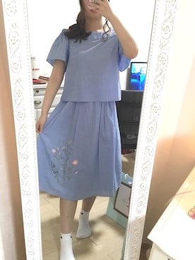 「お買い物」｜「アイテム（ワンピース/ドレス）」を使った、nanaさん（レディース・155cm）の夏コーディネート