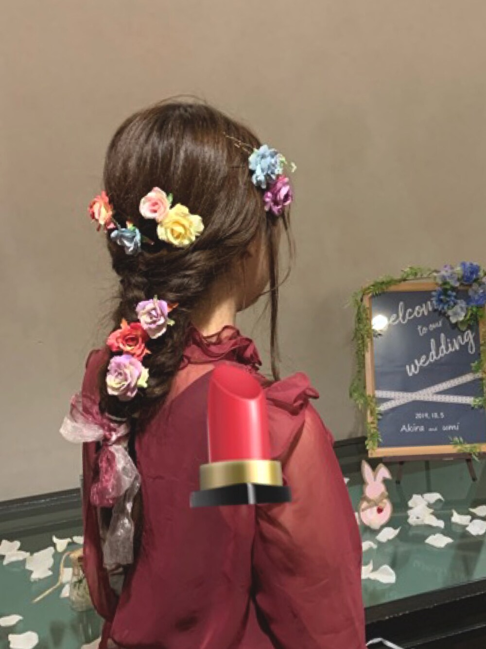 「ラプンツェル、ボルドー、秋のコーデ、ヘアアレンジ、ヘアースタイル、低身長、いいね、save、フォローお願いします🤑、タイトスカート、グリモワール、古着」｜「Grimoireのアイテム（シャツ/ブラウス、レッド系）」を使った、nanaさん（レディース・155cm）の秋コーディネートの1枚目の写真
