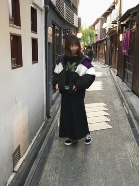 「AS KNOW AS PINKY（アズノゥアズピンキー）のアイテム（ブルゾン）」を使った、aimiさん（レディース・155cm）の秋コーディネート
