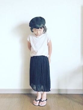 「ROXY（ロキシー）のアイテム（サンダル）」を使った、a o さん（キッズ・100cm）の夏コーディネート
