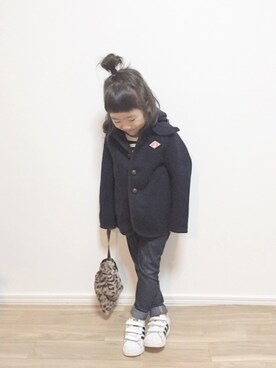 「ハーフアップ」｜「アイテム（その他アウター）」を使った、a o さん（キッズ・100cm）の秋コーディネート