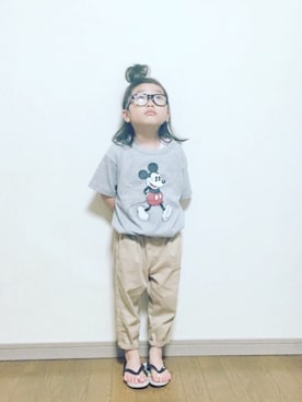 「ROXY（ロキシー）のアイテム（サンダル）」を使った、a o さん（キッズ・100cm）の夏コーディネート