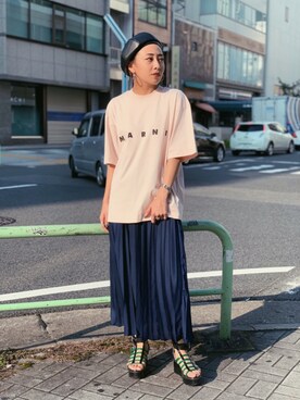 Marni マルニ のtシャツ カットソー ピンク系 を使った人気ファッションコーディネート Wear