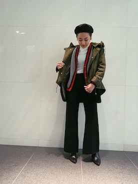 「コーディネート」｜「アイテム（ブルゾン）」を使った、HARUKAさん（レディース・159cm）の秋コーディネート