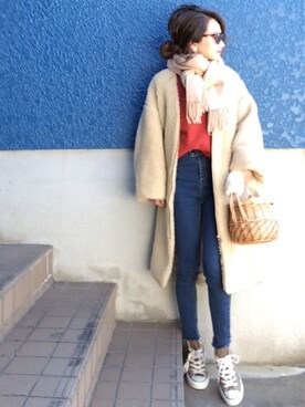 shino◡̈*❤︎さん（レディース・154cm）の冬コーディネート