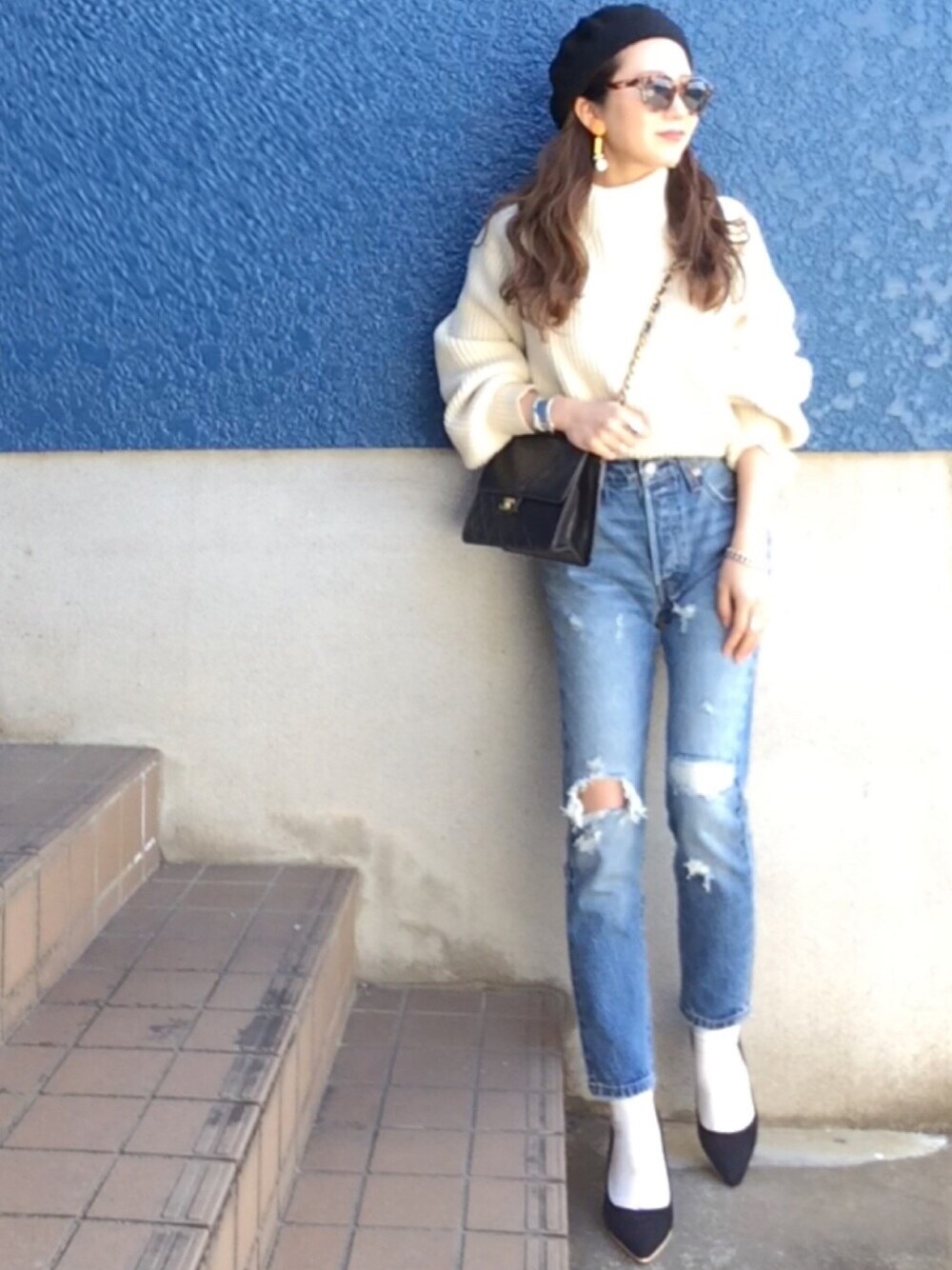 UNITED ARROWS - にゃー【美品】UWMF Wアゼボトルネックニットプルオーバー UNITED ARROWSの□UWMF W アゼ ボトルネック ニットプルオーバー