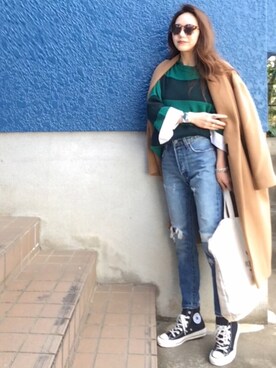 「plage（プラージュ）のアイテム（その他アウター）」を使った、shino◡̈*❤︎さん（レディース・154cm）の冬コーディネート
