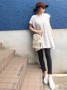 「merveile（メルヴィーユ）のアイテム」を使った、shino◡̈*❤︎さん（レディース・154cm）の春コーディネート