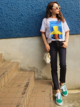 「A.D.S.R.（エーディーエスアール）のA.D.S.R　エー・ディー・エス・アール　MILLIE　ミリー（サングラス）」を使った、shino◡̈*❤︎さん（レディース・154cm）の夏コーディネート