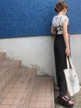 「Teva（テバ）のTeva / プラットフォーム ユニバーサル（サンダル）」を使った、shino◡̈*❤︎さん（レディース・154cm）の夏コーディネート