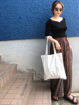 「Teva（テバ）のTeva / プラットフォーム ユニバーサル（サンダル）」を使った、shino◡̈*❤︎さん（レディース・154cm）の夏コーディネート