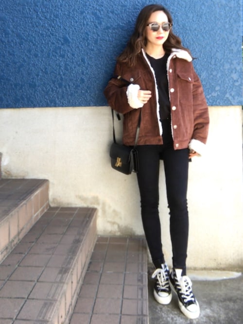 shino◡̈*❤︎さんの「CORDUROY BOA JK（LAULEN）」を使ったコーディネート