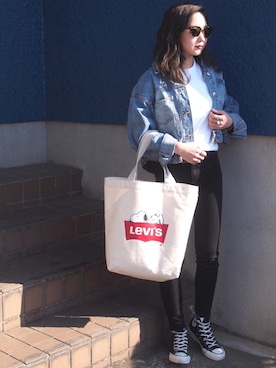 「Levi's（リーバイス）のアイテム（バッグ）」を使った、shino◡̈*❤︎さん（レディース・154cm）の冬コーディネート