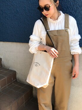 「SENSE OF PLACE by URBAN RESEARCH（センスオブプレイスバイアーバンリサーチ）のアイテム（オールインワン・サロペット）」を使った、shino◡̈*❤︎さん（レディース・154cm）の春コーディネート