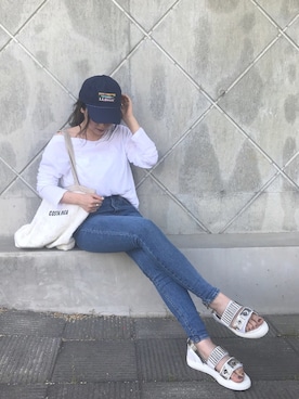 「TOGA PULLA（トーガ　プルラ）のアイテム（シューズ）」を使った、shino◡̈*❤︎さん（レディース・154cm）の春コーディネート