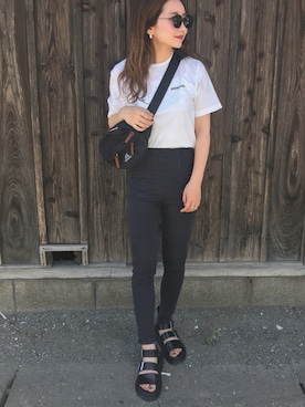 「CANAL JEAN（キャナルジーン）のPt(ピーティー) カシューピアス（ピアス（両耳用））」を使った、shino◡̈*❤︎さん（レディース・154cm）の春コーディネート