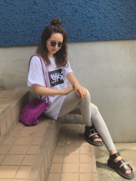 「MAYK（メイク）のアイテム（トップス）」を使った、shino◡̈*❤︎さん（レディース・154cm）の夏コーディネート