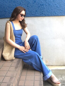 「LAULEN（ローレン）のアイテム（サロペット/オーバーオール）」を使った、shino◡̈*❤︎さん（レディース・154cm）の夏コーディネート