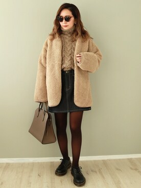 「Dr. Martens（ドクターマーチン）のDr.Martens / ドクターマーチン 1461 3EYE GIBSON SHOE 3ホール ギブソン シューズ ブーツ（ブーツ）」を使った、shino◡̈*❤︎さん（レディース・154cm）の冬コーディネート