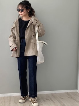 「LAULEN（ローレン）のアイテム（スウェット）」を使った、shino◡̈*❤︎さん（レディース・154cm）の春コーディネート