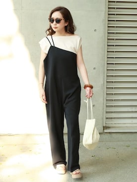 「LAULEN（ローレン）のアイテム（サロペット/オーバーオール）」を使った、shino◡̈*❤︎さん（レディース・154cm）の春コーディネート