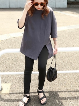 「Teva（テバ）のTeva / プラットフォーム ユニバーサル（サンダル）」を使った、shino◡̈*❤︎さん（レディース・155cm）の夏コーディネート